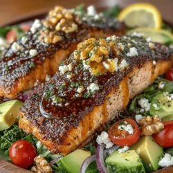 In the world of healthy yet satisfying meals, few dishes can compete with the vibrant flavors and textures of a Honey Mustard Glazed Salmon Salad. This delightful recipe not only showcases the rich, buttery taste of salmon but also combines it with a sweet and tangy honey mustard glaze that tantalizes the taste buds. Served atop a bed of fresh mixed greens and colorful vegetables, this salad is a feast for both the eyes and the palate. Beyond its appealing presentation, it is packed with essential nutrients, making it an excellent choice for anyone seeking a wholesome meal that doesn't compromise on flavor.