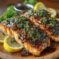 Salmon has long been a beloved choice in kitchens around the world, celebrated not only for its rich flavor and versatility but also for its numerous health benefits. Among the many ways to prepare this delicious fish, the Maple Bourbon Glazed Salmon stands out for its unique blend of sweet, savory, and slightly smoky flavors. This recipe combines the natural sweetness of pure maple syrup with the warmth and depth of bourbon, creating a glaze that enhances the taste of the salmon while caramelizing beautifully during cooking.