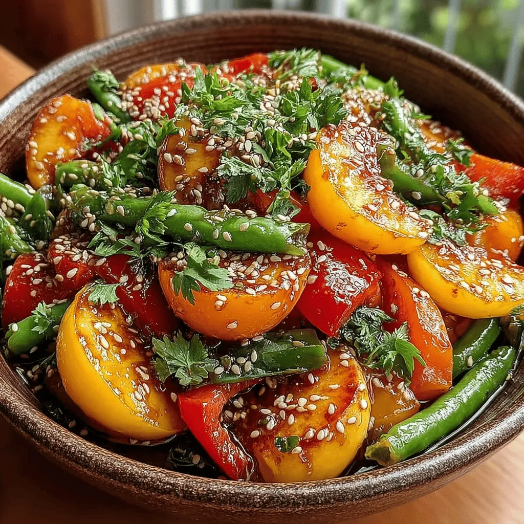 As the summer sun casts a warm glow across the landscape, it brings with it an abundance of vibrant flavors and fresh produce. The season is a celebration of color, with fruits and vegetables at their peak, offering us a delightful array of options to elevate our meals. One dish that perfectly encapsulates the essence of summer is the Peachy Summer Zing Stir Fry. This recipe is not just a feast for the eyes but also a nourishing option packed with nutrients. It combines the natural sweetness of ripe peaches with the crunch of fresh vegetables, making it a deliciously healthy choice for any summer dining occasion.