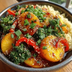 Stir-frying is a culinary technique that has stood the test of time, renowned for its ability to not only preserve the vibrant colors and crisp textures of fresh ingredients but also to lock in essential nutrients. This method of cooking, which originated in China, has evolved worldwide, becoming a staple in many kitchens due to its quick preparation and delightful flavor profiles. The Peachy Green Delight Stir Fry takes this beloved cooking style to new heights by introducing a unique combination of sweet, juicy peaches and an array of fresh, crisp vegetables. This dish is perfect for casual weeknight dinners, yet sophisticated enough to impress health-conscious guests at your next gathering.