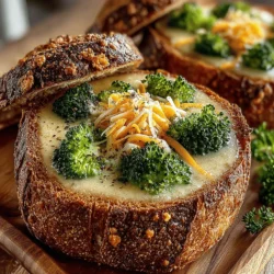 Welcome to a culinary adventure that marries comfort with creativity: Cheesy Bliss - Creamy Broccoli Cheddar Soup served in warm, crunchy bread bowls. This delightful dish is more than just a meal; it's an experience that brings warmth and joy to any gathering, whether it’s a cozy family dinner or a fun weekend get-together with friends. The rich, velvety soup, bursting with the flavors of fresh broccoli and sharp cheddar, is perfectly complemented by the crunch of a homemade bread bowl. In this article, we will guide you through the entire process of crafting this indulgent recipe, from its intriguing background and health benefits to the step-by-step instructions for preparing both the soup and the bread bowls.