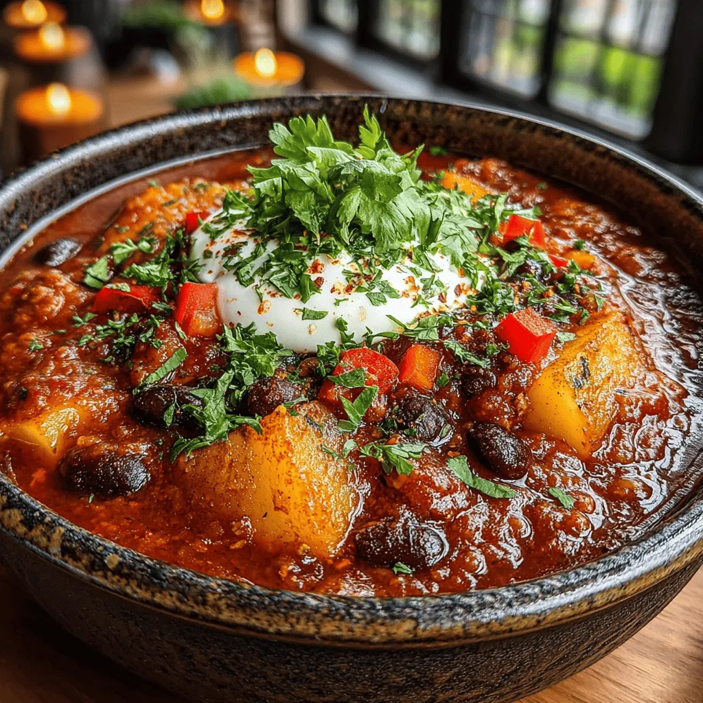 At the heart of this chili are pumpkin puree and fresh apples, which together create a deliciously unique flavor profile. Pumpkin puree serves as the base, lending a creamy consistency that enriches the dish. Not only is pumpkin a delightful ingredient, but it is also packed with nutrients, including beta-carotene, which the body converts to vitamin A, essential for eye health and immune function. Additionally, pumpkin is rich in dietary fiber, aiding in digestion and contributing to a feeling of fullness.