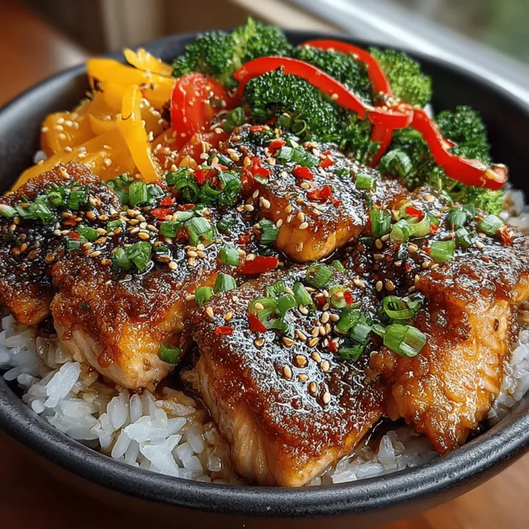 The Quick Teriyaki Salmon Rice Bowl has captured the hearts and taste buds of many, becoming a staple for those seeking a meal that is both delicious and nutritious. This dish beautifully combines tender salmon glazed in a rich, savory sauce with fluffy rice and vibrant vegetables, creating a symphony of flavors and textures that appeal to both the eyes and the palate. Its popularity can be attributed to the ease of preparation, making it an ideal choice for busy weeknights or casual gatherings.