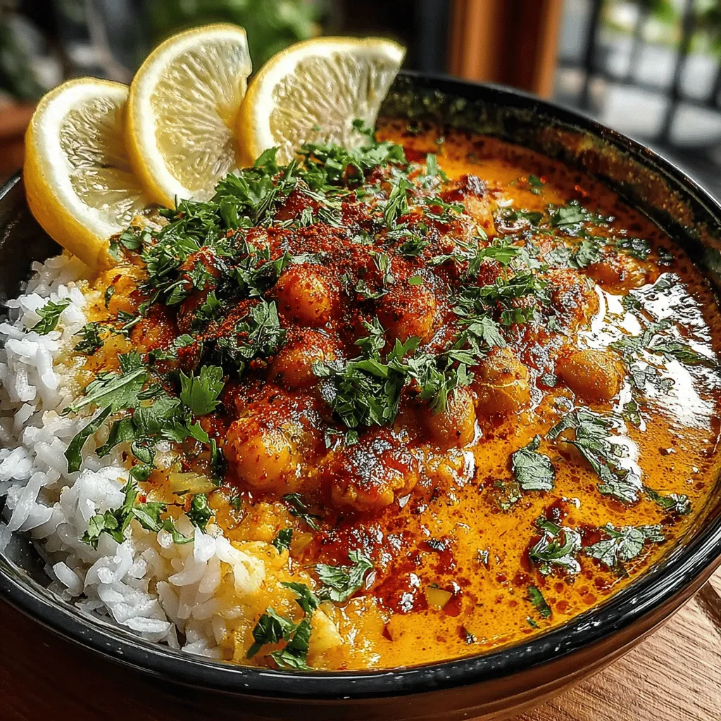 Chickpea Tikka Masala is a delightful vegetarian dish that brings together the rich flavors of Indian cuisine in a simple and nourishing way. This recipe not only highlights the versatility of chickpeas but also offers a creamy and satisfying meal that is sure to please both vegetarians and meat-lovers alike. With a perfect blend of spices and the creaminess of coconut milk, Chickpea Tikka Masala is an excellent option for weeknight dinners or special occasions. Its harmonious balance of flavors makes it not just a meal, but an experience that transports you to the vibrant streets of India.