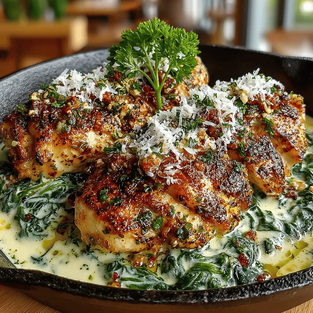 If you're in search of a dish that marries comfort with health in every bite, look no further than the Creamy Garlic Chicken and Spinach Skillet. This delightful recipe is not only a feast for the senses but also a powerhouse of nutrition. With tender chicken breasts enveloped in a luscious garlic cream sauce, complemented by the vibrant greens of fresh spinach, this dish is as visually appealing as it is satisfying.