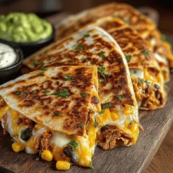Savory Chicken Quesadillas with Avocado Cream