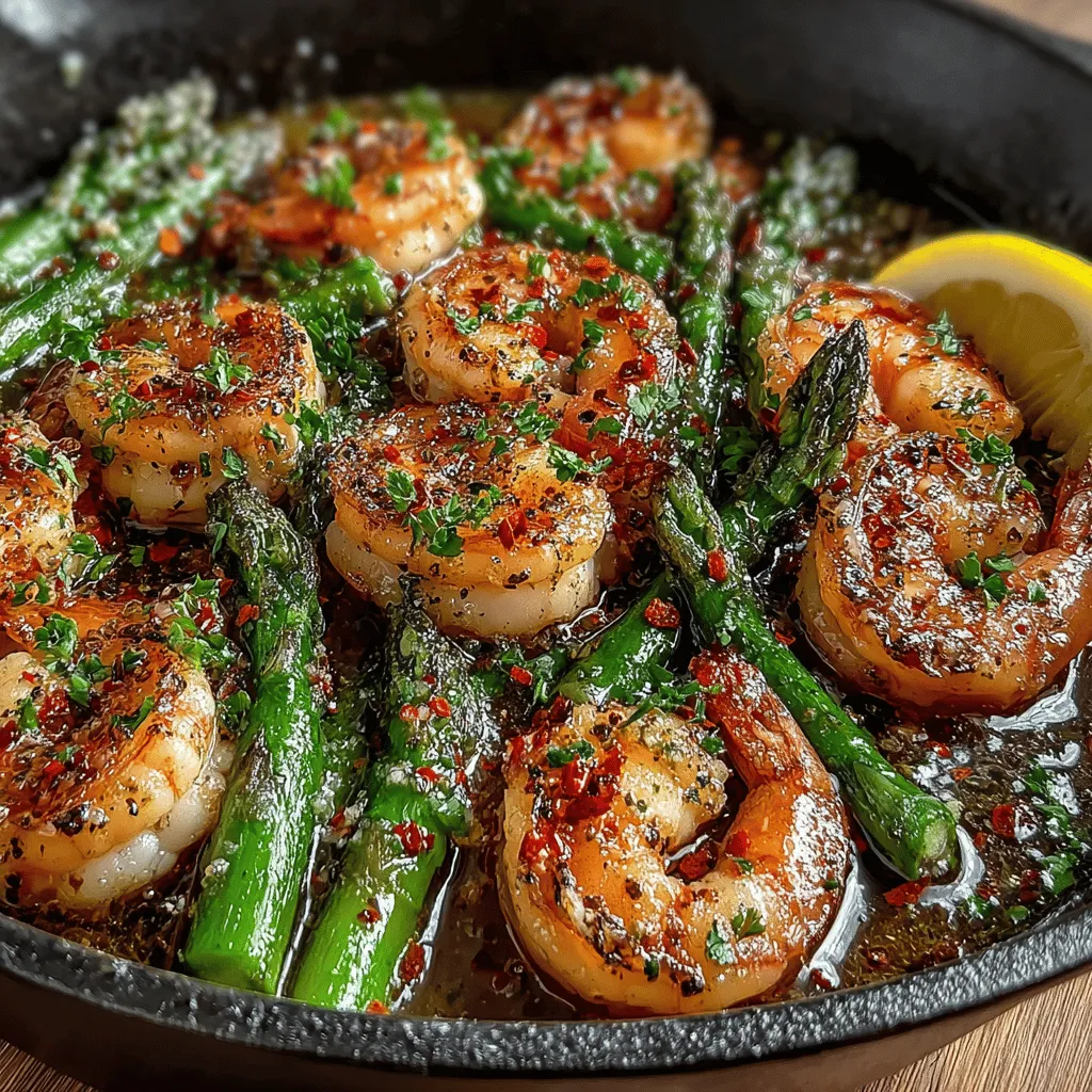 Embark on a culinary adventure with a dish that perfectly balances the fresh flavors of the ocean and the earth. Garlic Butter Shrimp and Asparagus Skillet is not just any meal; it's a vibrant, satisfying recipe that comes together in a matter of minutes, making it an ideal choice for busy weeknights as well as an impressive option for elegant dinner gatherings. This delightful dish features succulent shrimp paired with tender asparagus, all enveloped in a rich and aromatic garlic butter sauce. The combination of textures and flavors creates an experience that is both comforting and nutritious, making it a favorite among seafood enthusiasts and health-conscious individuals alike.