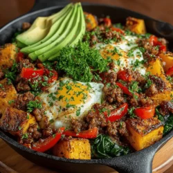 In the fast-paced world we live in, finding time to prepare a wholesome meal can often feel like a daunting task. Enter the Hearty Savory Turkey and Sweet Potato Skillet, a dish that perfectly balances convenience and nutrition. This one-pan meal is not only delicious but also packed with nourishing ingredients that promote health and well-being. The combination of lean ground turkey and sweet potatoes creates a hearty flavor profile that appeals to both adults and children alike, making it a perfect choice for family dinners or meal prep for the week ahead.