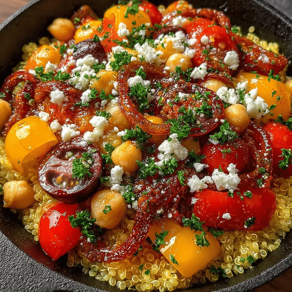 In the bustling world we live in, finding time to prepare healthy, delicious meals can often feel like a daunting task. Enter the One-Pan Mediterranean Quinoa and Chickpeas—a vibrant, nutrient-dense dish that combines the wholesome goodness of quinoa and chickpeas with a medley of fresh vegetables and aromatic herbs. This recipe not only tantalizes the taste buds but also caters to the needs of busy lifestyles, making it an ideal solution for anyone seeking to enjoy a nutritious meal without spending hours in the kitchen.
